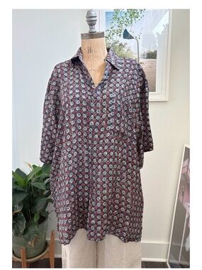 Vintage Oleg Cassini Silk Button-Down Shirt, Size Large